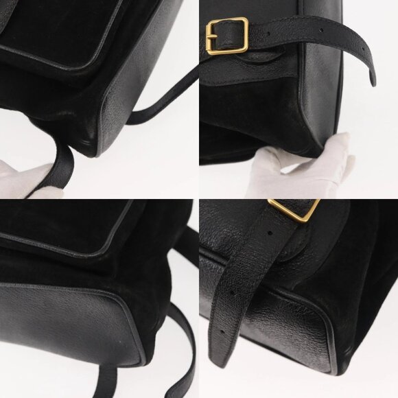 GUCCI Bamboo Backpack Suede Black Gold 003 2058 016 Auth BA5937 - Picture 14 of 15